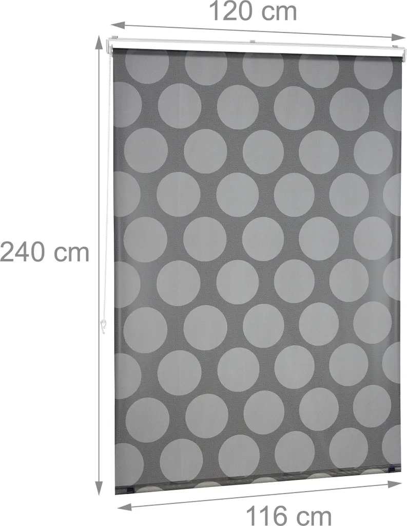 Store de douche Gris à Pois imperméable - Solution anti-éclaboussures