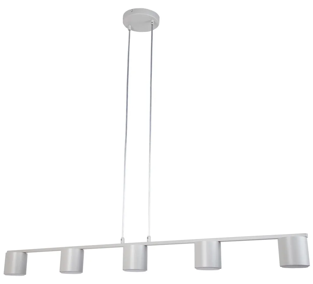 Plafonnier grand format MILA projecteur 5 lumières métal gris-beige