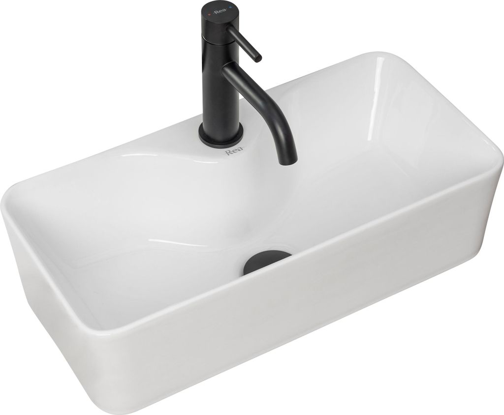 Nowoczesna Umywalka Nablatowa MERY z Ceramiki Sanitarnej - Zdjęcie produktu 