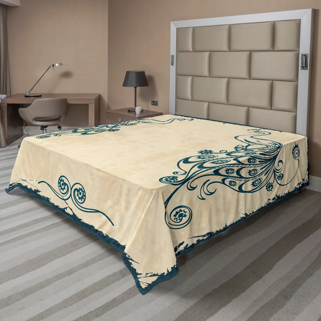 Lenzuolo Matrimoniale Pavone ABAKUHAUS 275x260 cm No Stiro