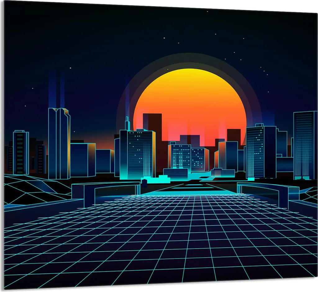 Glasplatte 65x60 Design Città - Protezione Vetro Temperato Top