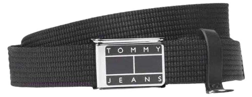 Tommy Hilfiger - Gürtel für Damen, Logo, Metallschnalle NA912 (90 cm) (Schwarz)