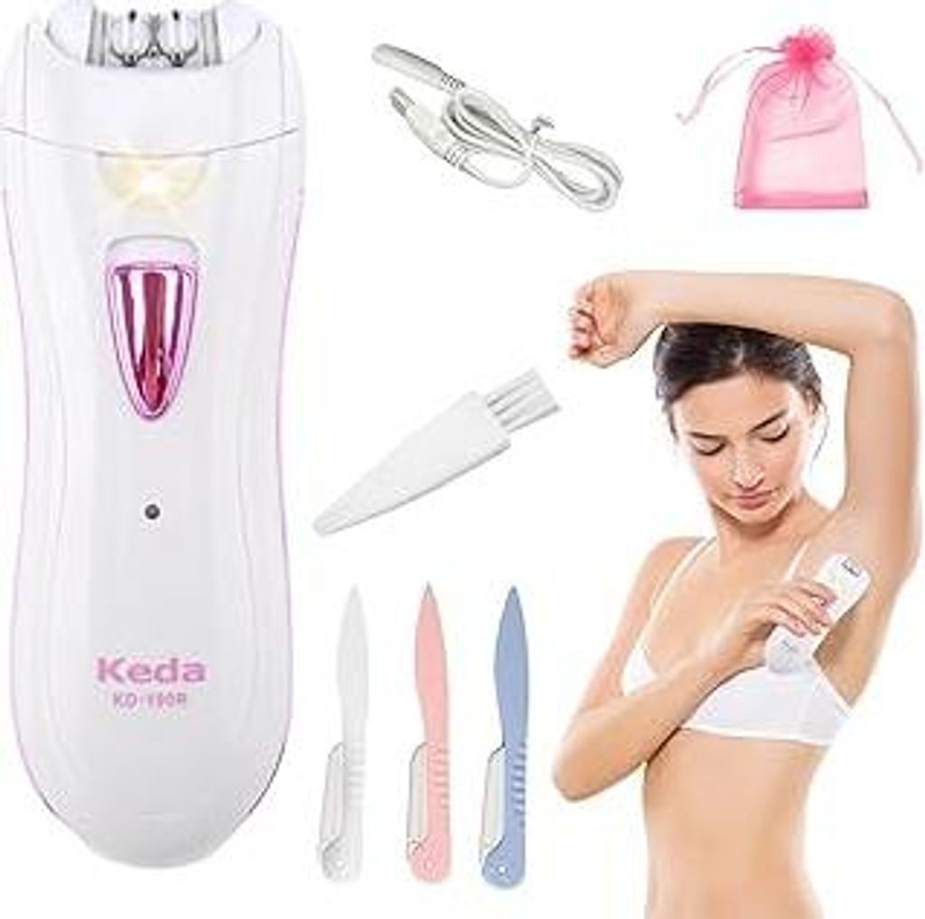 Epilierer Gesichts, Kabellose Epilierer Damen zur Gesichts & Körperhaarentfernung, Elektrischer Mini-Epilierer mit LED-Licht Bikini Trimmer für d...
