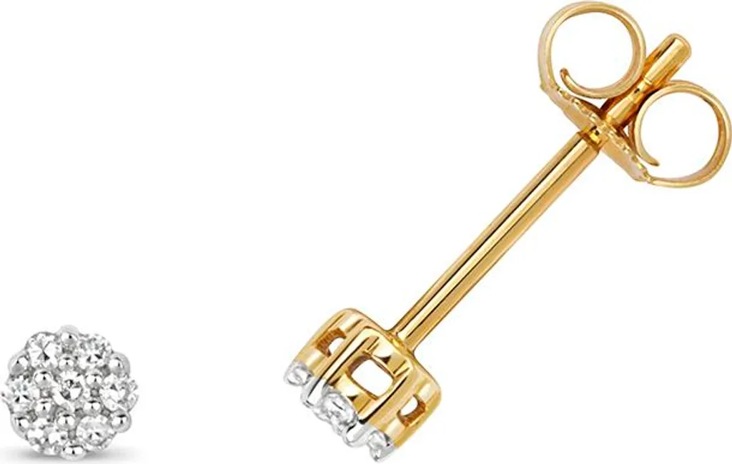 Puces d'Oreilles Solitaires en Or et Diamants 0.07 Carat pour Femme
