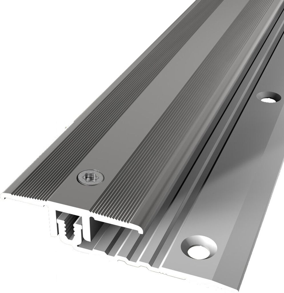 Übergangsschiene 11 x 40 x 1000 mm Übergangsprofil Übergangsleiste Aluminium eloxiert Geriffelt Versenkt Gebohrt Edelstahl Küberit