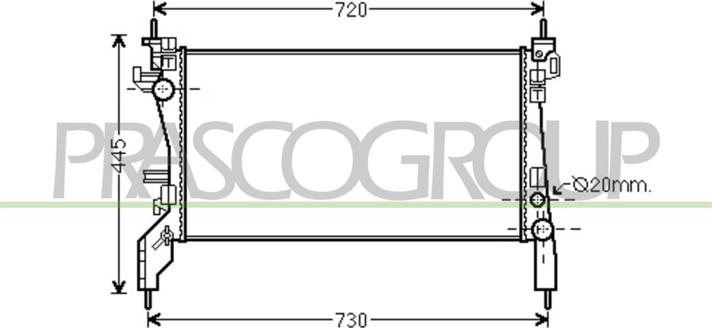 PRASCO CI907R005 Kühler Wasserkühler Motorkühler für FIAT QUBO (225) FIORINO Kasten/Kombi (225) passend für PEUGEOT BIPPER (AA) BIPPER Tepee