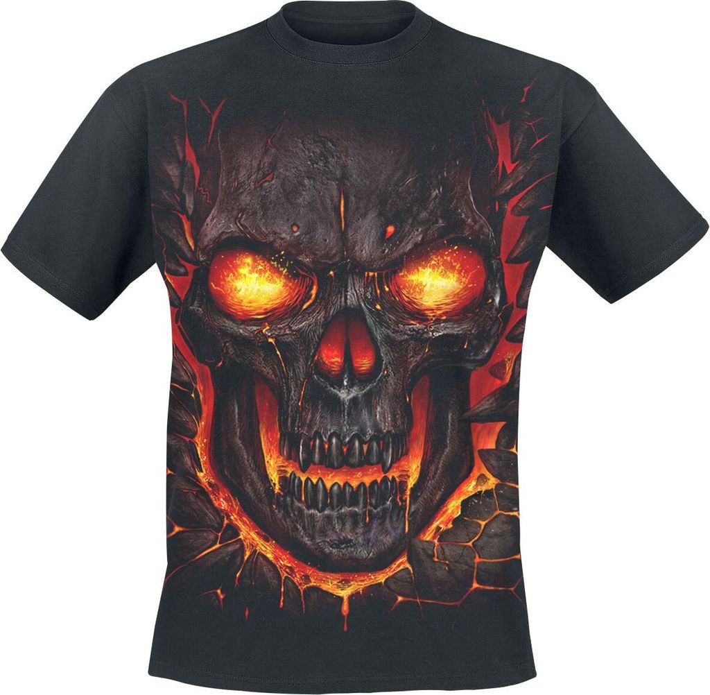 Spiral T-Shirt Herren Skull Lava schwarz S