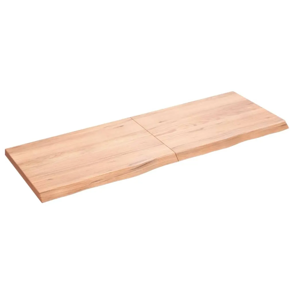 Piano d'Appoggio Bagno Marrone Chiaro 140x50 | Rovere Massiccio vidaXL