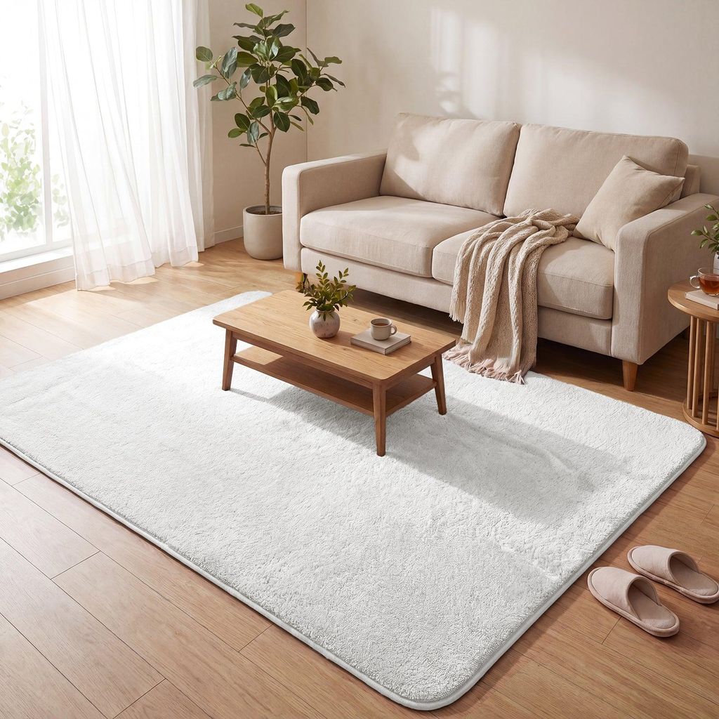 VOUNOT® Weicher Kurzflor Teppich Wohnzimmer mit Produktbild 