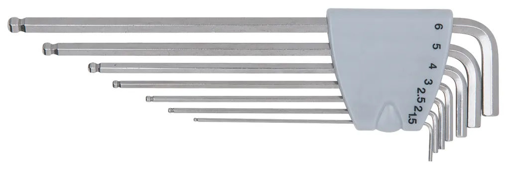 Set de 7 clés mâles coudées inox XL KS TOOLS pour serrages difficiles