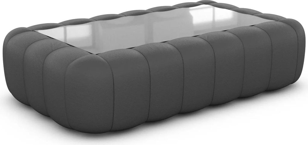 Kunstleder Couchtisch Rectangle Valora Dunkelgrau