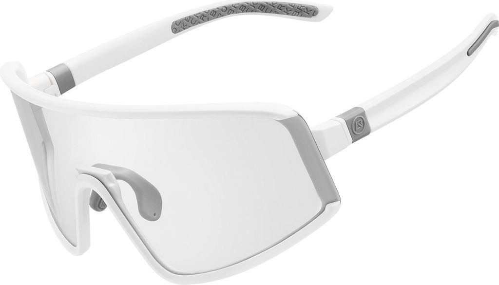 ROCKBROS Fahrradbrille Radbrille Ultraleicht UV400 Sonnenbrille Selbsttönende Brille Weiß( Antibeschlag )