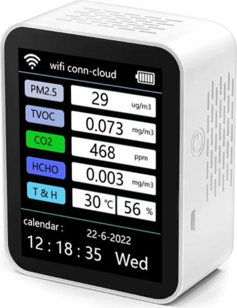 Inteligentný merač kvality ovzdušia - PM2,5, TVOC, CO₂, Obrázok produktu 