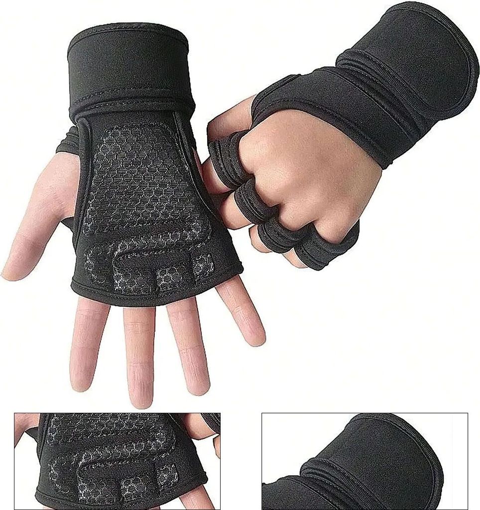 Gym Handschuhe Herren, Schutz Handfläche, Elastisch Produktbild 