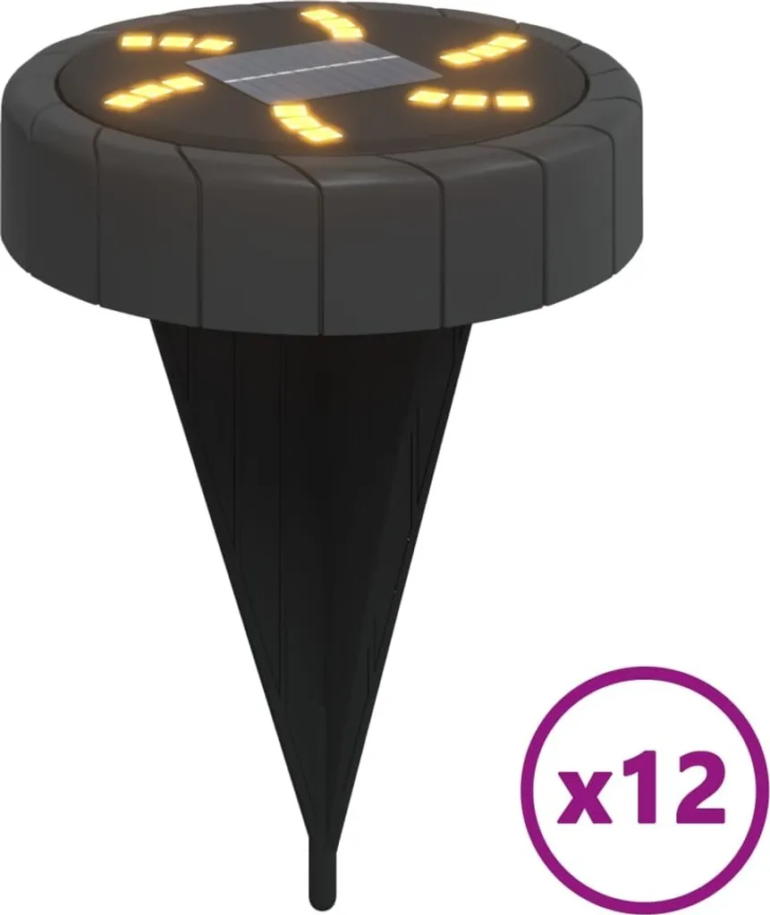 Set 12 Faretti Solari Interrati Bianco Caldo IP65 - Design per Giardino