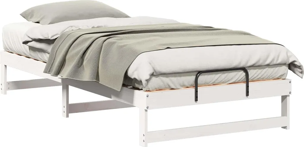 SYFAX™ Struttura Letto 100x200 in Pino Massello Bianco | Letto Singolo