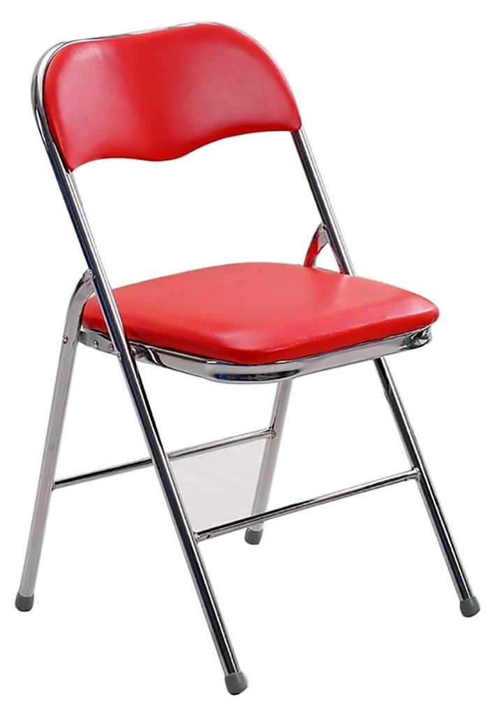 Klappstuhl mit Metallrahmen und gepolstertem Sitz aus Kunstleder, Tragfähigkeit 300 lbs, Konferenzstuhl, Rot