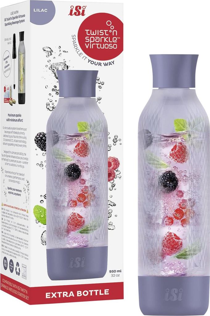 ISI Twist'n Sparkle Virtuoso Zusatzflasche Wassersprudler 0.95L - Ersatzflasche Soda Maker für Sprudelwasser, Säfte & Cocktails - Wasser Sprudler...