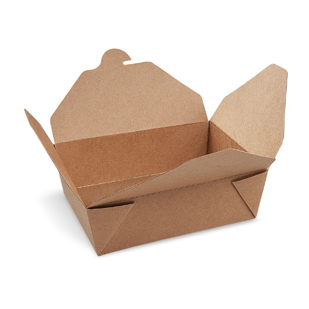 50 Braune Faltboxen Asiaboxen 150x120x48 mm 1000ml Foodboxen Pommesboxen
