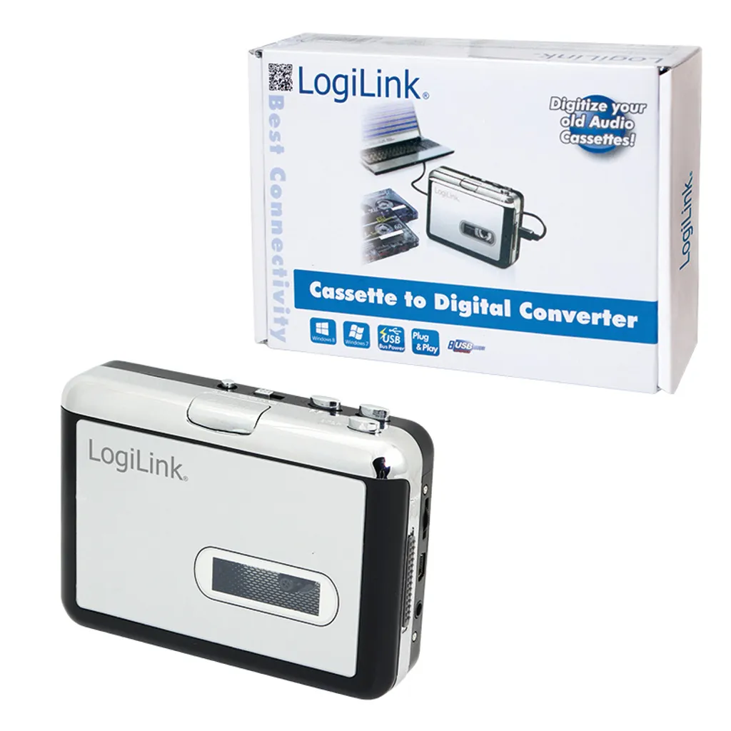 Lecteur Cassette USB LogiLink Plug and Play avec Sortie Audio Stéréo