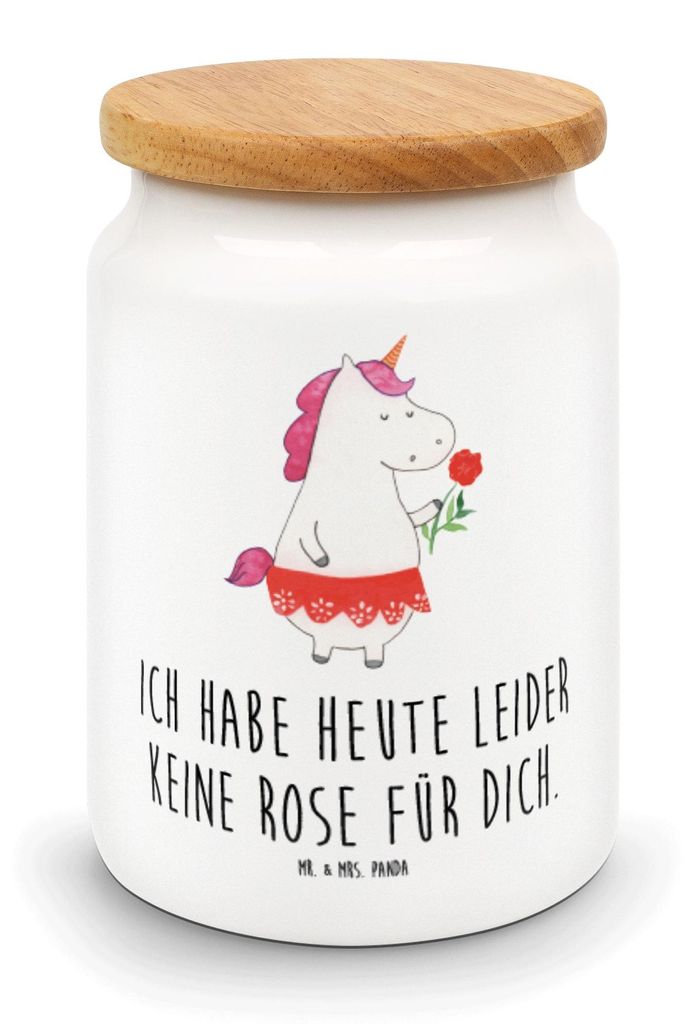 Mr. & Mrs. Panda Kaffeedose Einhorn Dame - Weiß - Geschenk, Unicorn, Dose, Bachelor, salzdose, gebäckdose, behälter, Einhörner, Keksdose, Trenn...