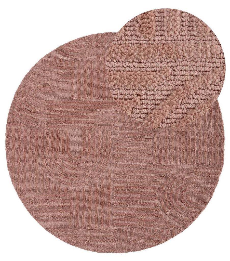 Teppich Holly Peach Rund Ø 120 cm | Moderner Teppich für Produktbild 