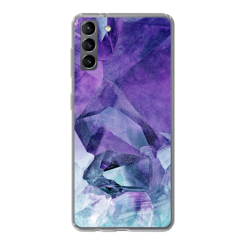 MuchoWow Handyhülle Schutzhülle Hülle für Samsung Galaxy S21 Plus Mineralien - Naturstein - Kristalle Silikon Softcase Handy Hülle - Handy-T...