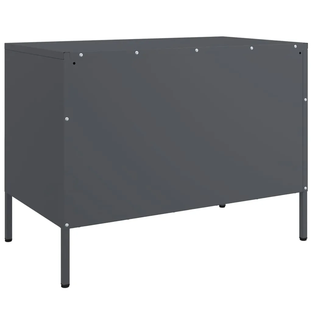 Porta TV SYFAX™ Antracite 68cm Acciaio - Design Salvaspazio Moderno