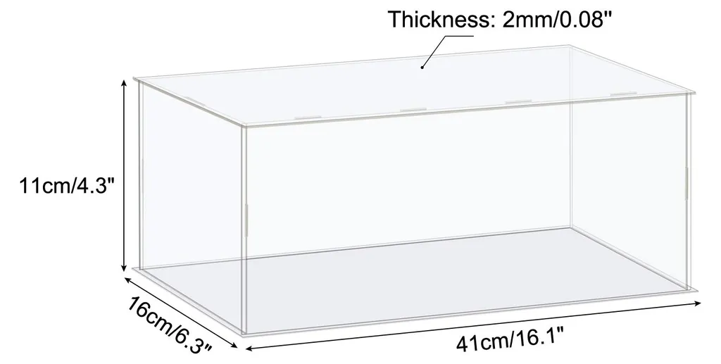 Coffret de Protection Antipoussière en Acrylique pour Modèles 41 cm