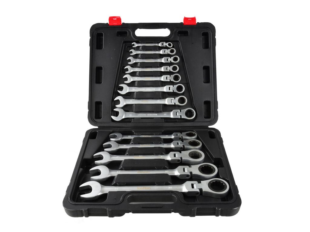 Ratschenschlüssel Set 13-teilig 8-32 mm Chrom-Vanadium mit Produktbild 