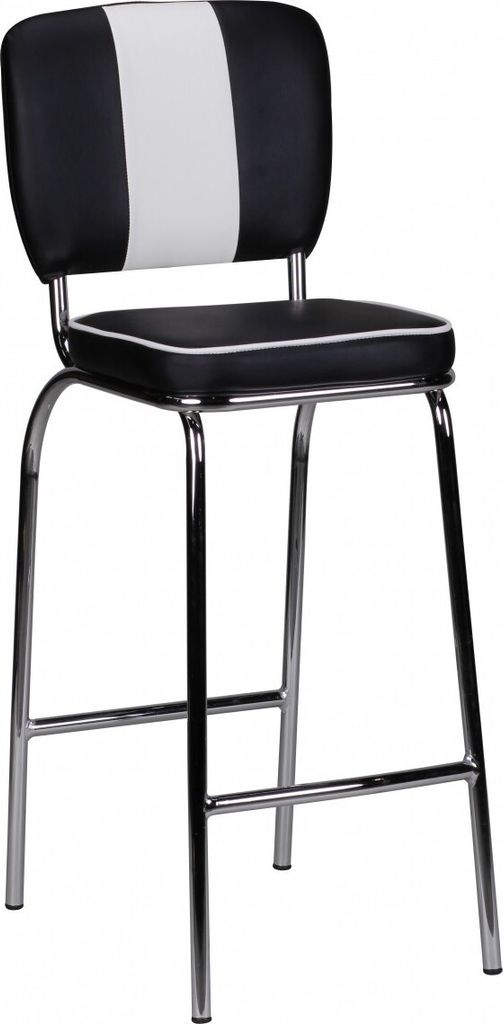 Barstuhl American Diner 50er Jahre Retro Schwarz Weiß