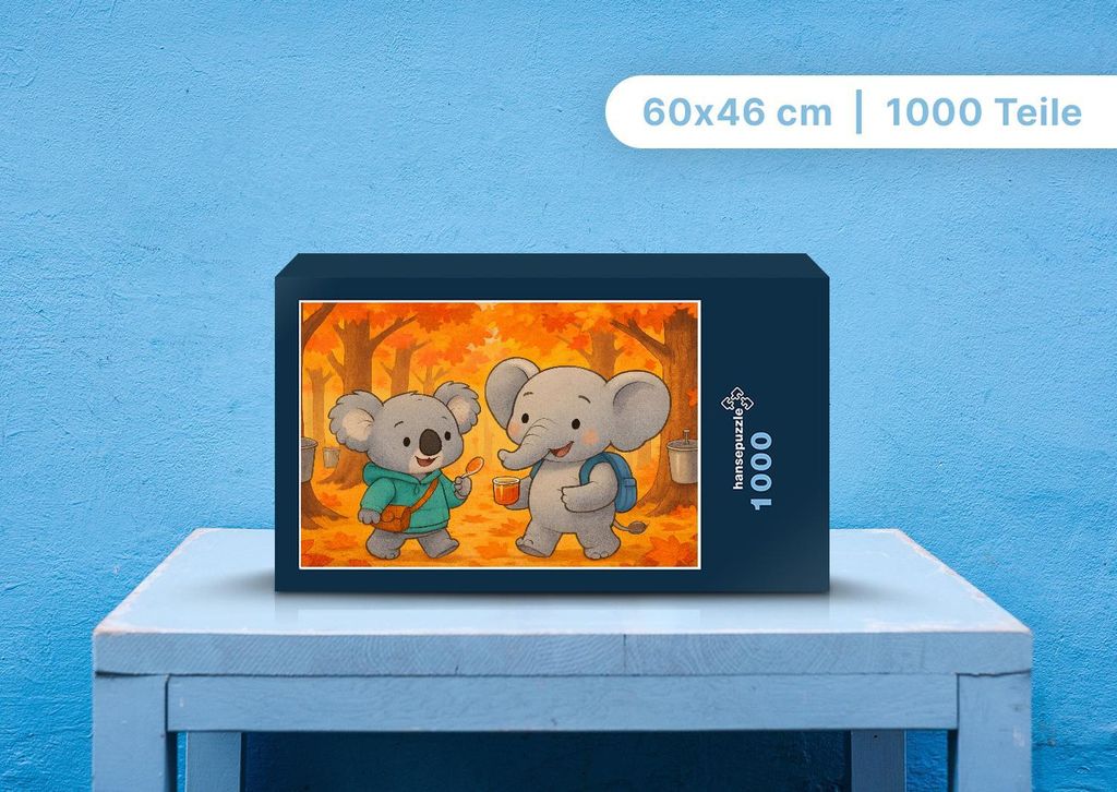 hansepuzzle 111336 - Kiki und Raffi Puzzle, 1000 Teile, Kinder, 60,0 x 46,0cm mit hochwertiger Aufbewahrung, Kartonbox & Beutel