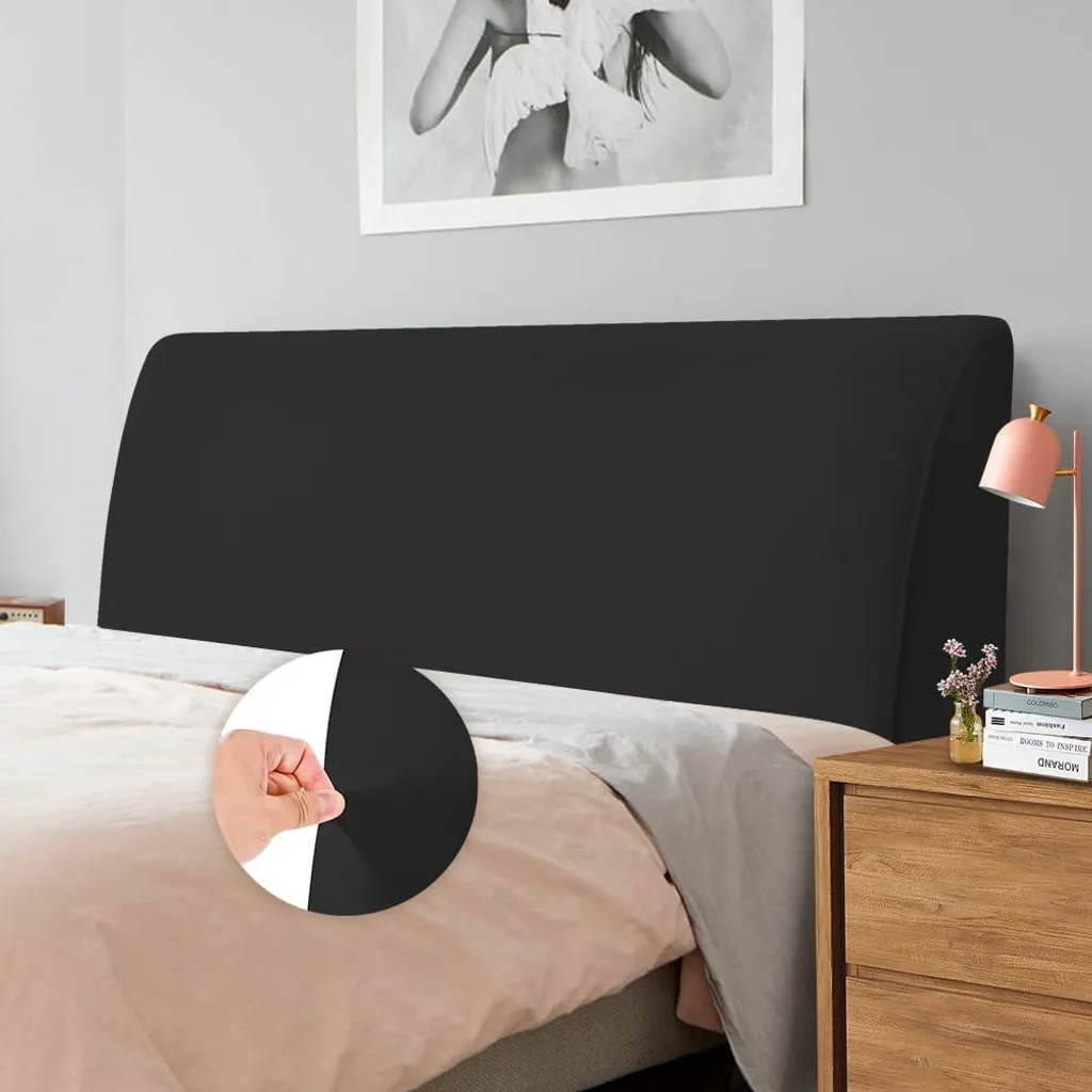 Protégez votre tête de lit : Housse épaisse velours noir 180-200 cm