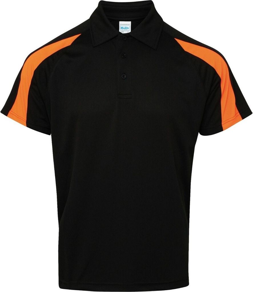 AWDis Cool - Polo da uomo PC7061 (L) (Nero pece/Arancione) Immagine del prodotto 