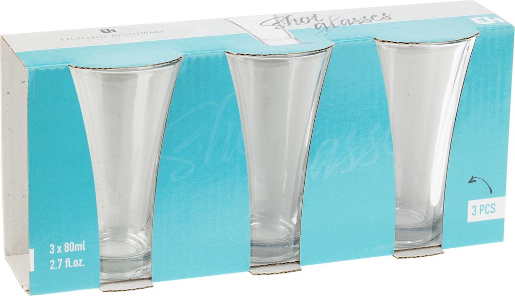 Set di 3 bicchierini da shot Excellent Houseware, vetro, Immagine del prodotto 