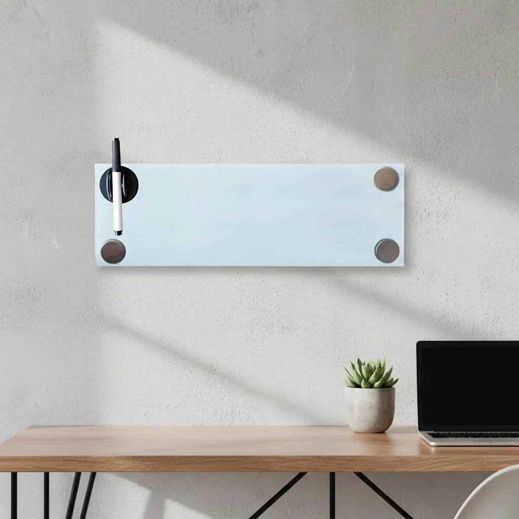 Lavagna Magnetica Vetro Bianca 60x20cm | Whiteboard Professionale