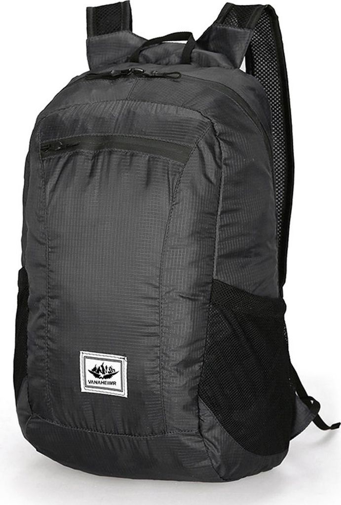 Wanderrucksack, 20L Ultraleichter Faltbarer Wasserdichter Sport-Aufbewahrungsrucksack - Schwarz