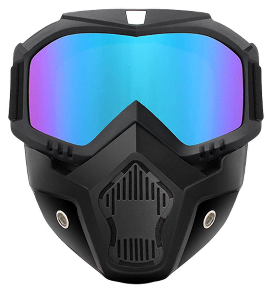 Outdoor-Radbrille mit abnehmbarem Gesichtsschutz, UV-Schutz, winddicht, leicht, geeignet für Herren und Damen, Skifahren, Snowboarden, Motorradfah...