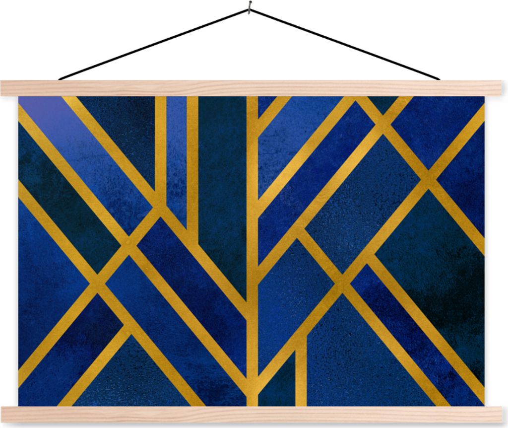 MuchoWow® Textilposter Gold - Blau - Muster 60x40 cm mit Produktbild 