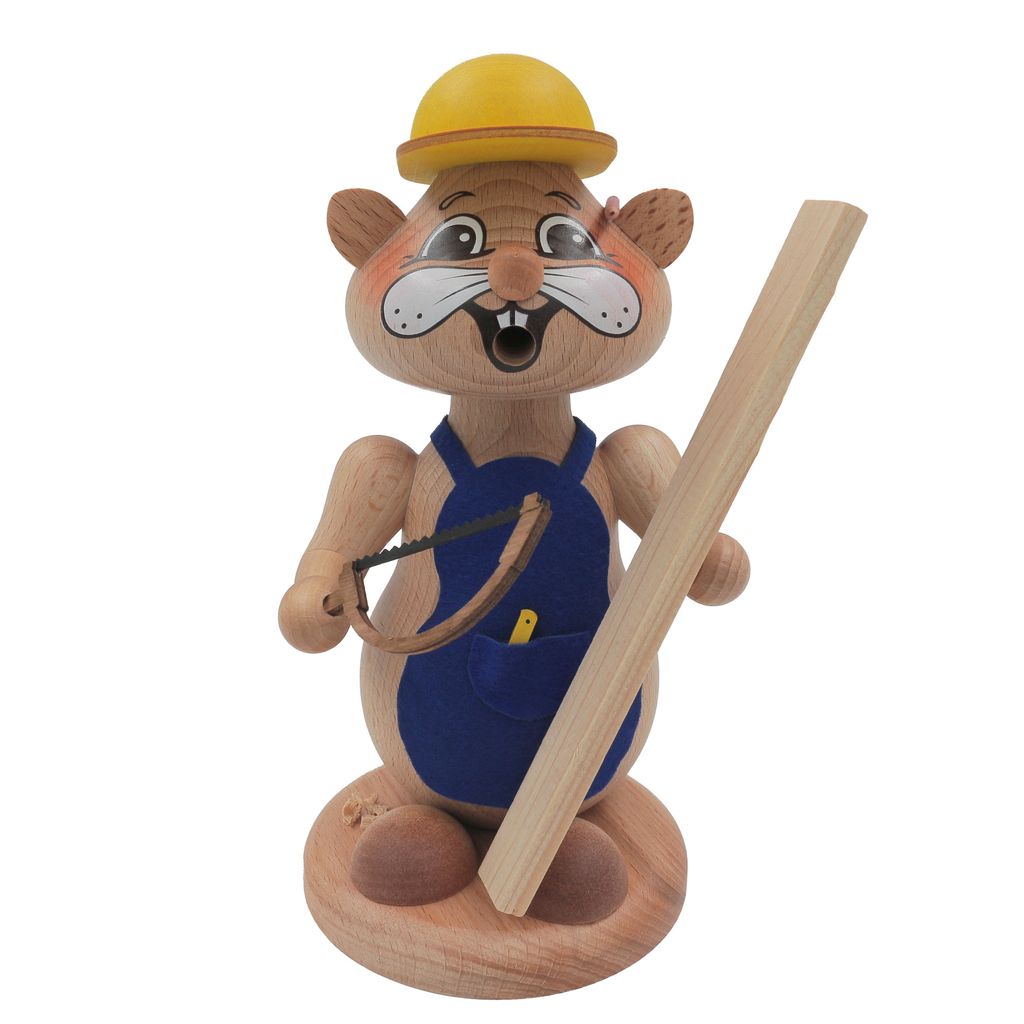 Kuhnert - Echt Erzgebirge Hamster Räuchermann,-figur,-männchen 19 cm - Handwerker