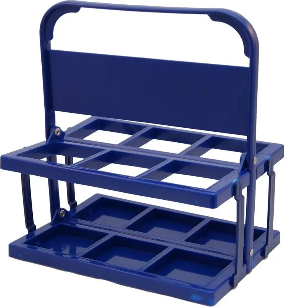 Supporto Blu Pieghevole per 6 Bidoni | Differenziata Facile in Casa