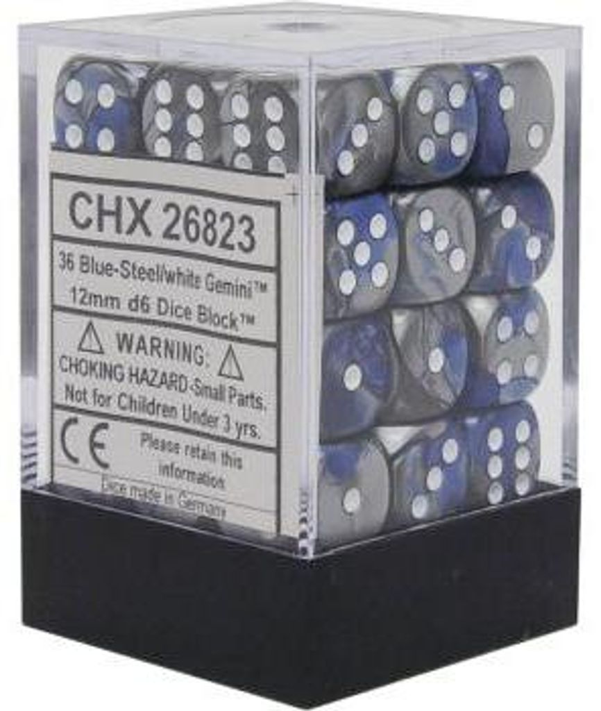 Chessex Gemini 12mm d6 Dice Blocks with pips Dice Blocks Zdjęcie produktu 