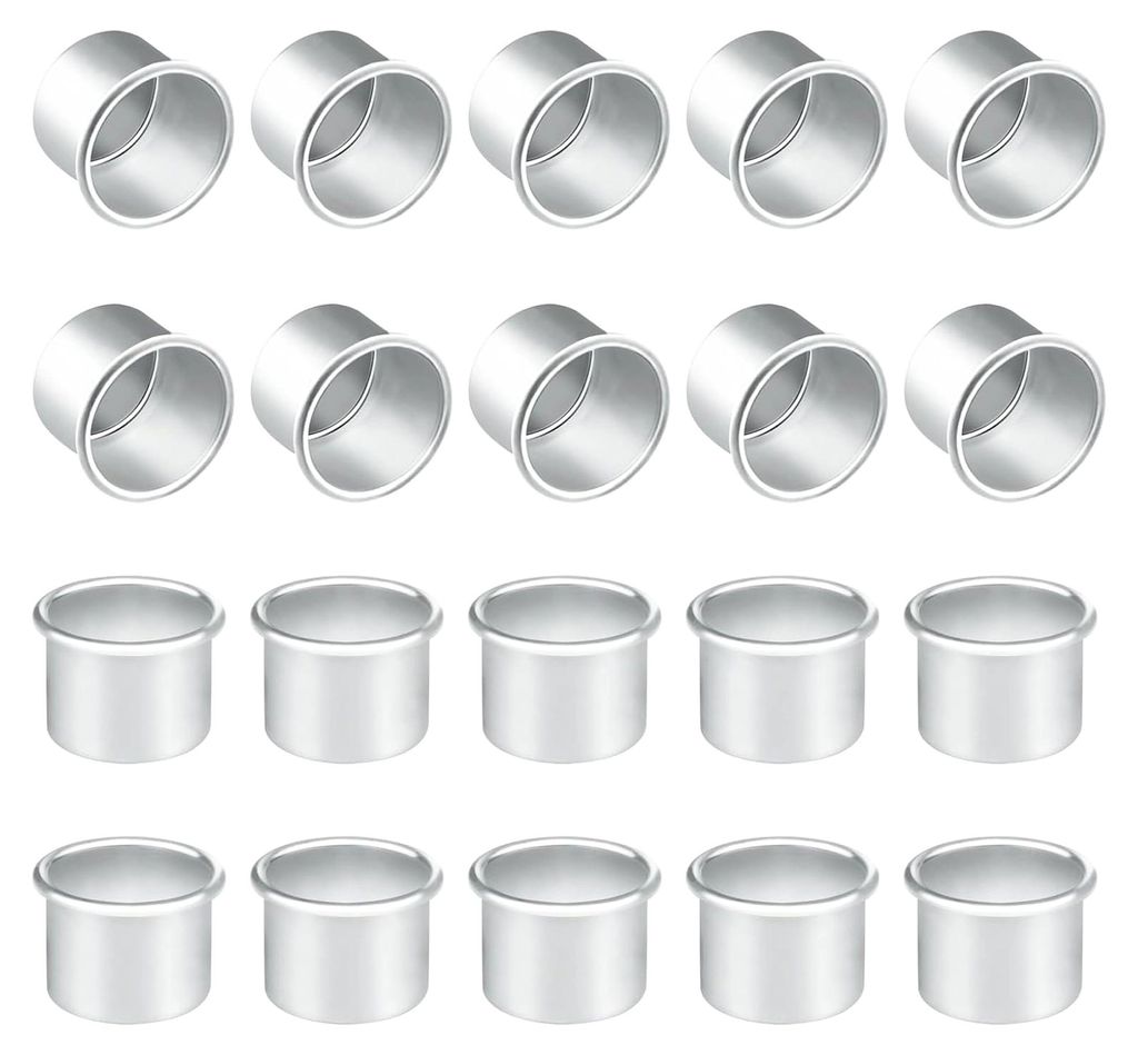 30 Stück Kerzenhalter, Kleine Kerzentülle Durchmesser 22mm, Metall Kerzen Hülsen für Stabkerzen, Kerzeneinsatz für Tischdekoration