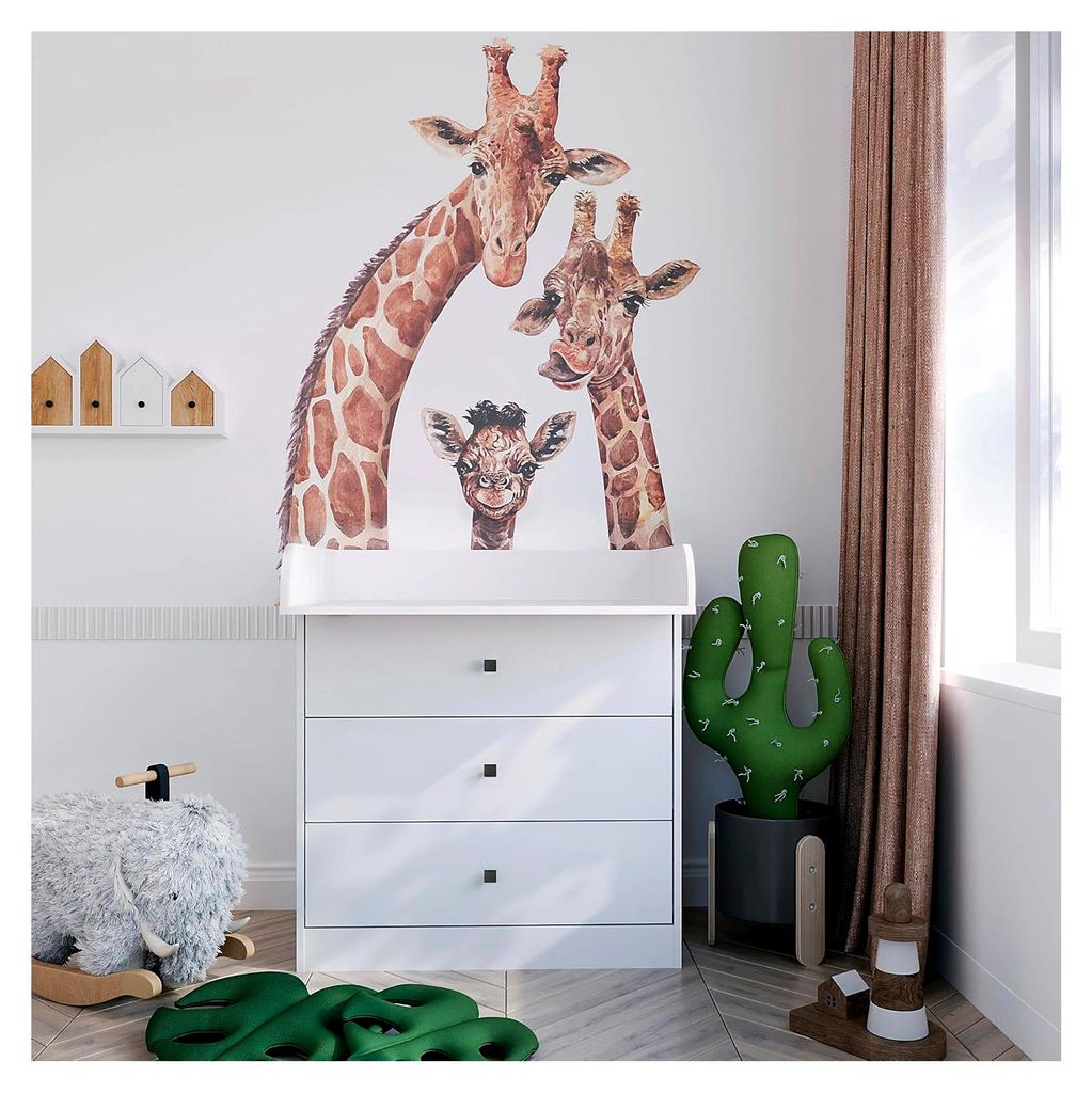 Wickelkommode mit Schubladen - Baby Kommode mit Wickelaufsatz, Wickeltisch, Wickelschrank in Weiß