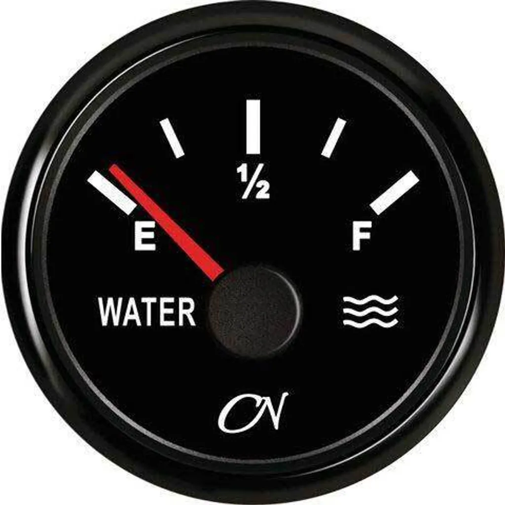 Jauge de niveau d'eau étanche 52mm noire pour camping-car et nautisme