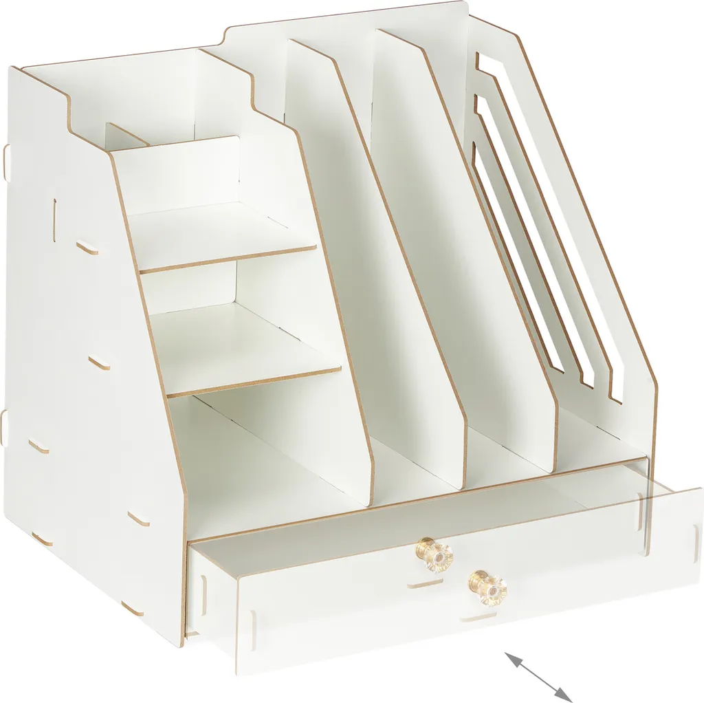 Relaxdays Portaoggetti da Scrivania, Portalettere A4, Desk Organizer