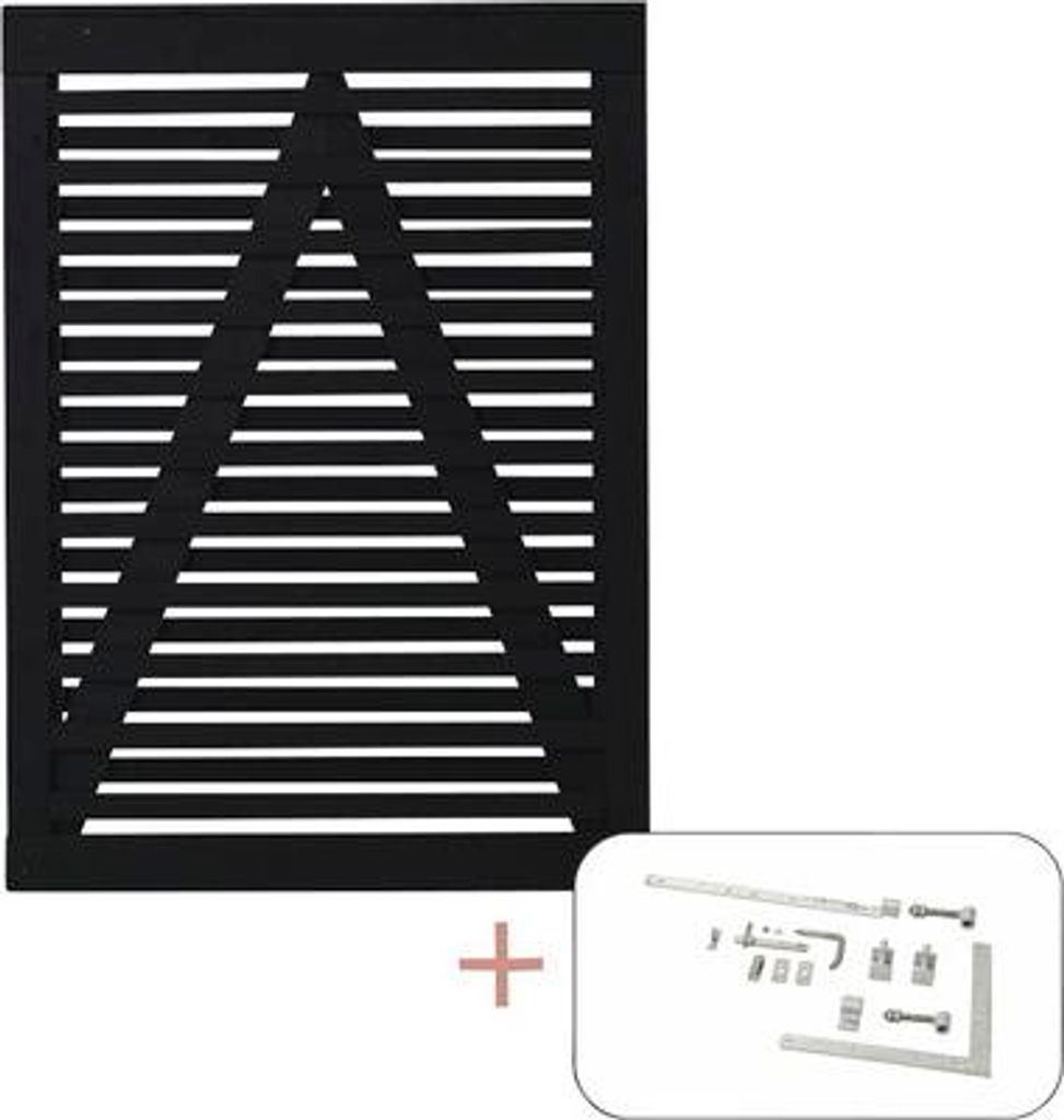Einzeltor PLUS Osaka inkl. Beschläge 100 x 136 cm RAL 9005 schwarz