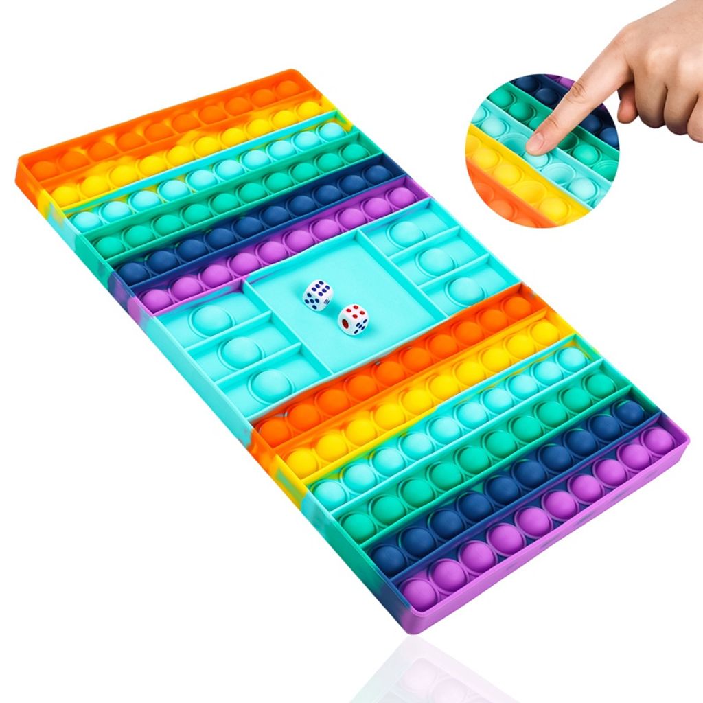Sensory Popper Bubble It Fidget Spielzeug Pink-Blue Spiel Stressabbau Geschenk 