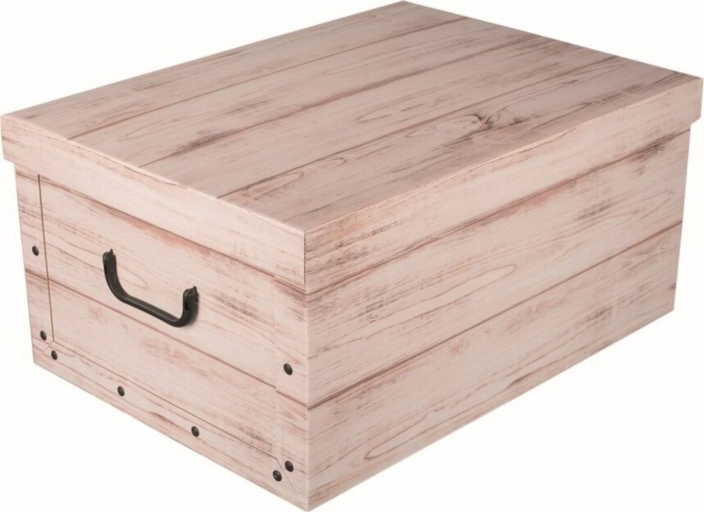 XXL Dekokarton 'White Wood' in schöner, heller Holzoptik - Produktbild 