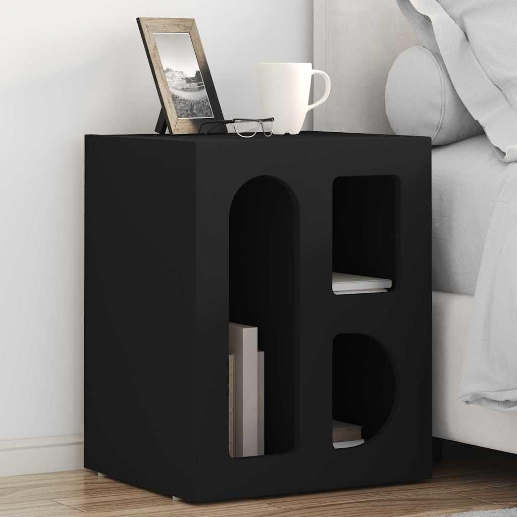 BEI CLORIS Nachttisch Schwarz 40 x 35 x 50 cm Holzwerkstoff - Nachttische & -schränke Stabli2032725